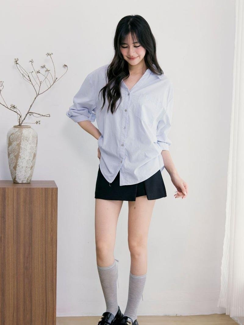 [BACKORDER] Sylmira Ruch Sleeve Shirt Sky