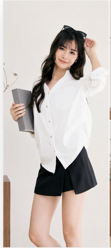 [BACKORDER] Sylmira Ruch Sleeve Shirt Ivory