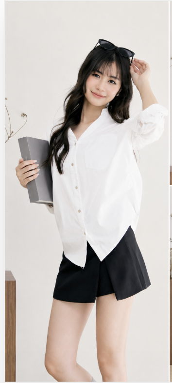 [BACKORDER] Sylmira Ruch Sleeve Shirt Ivory
