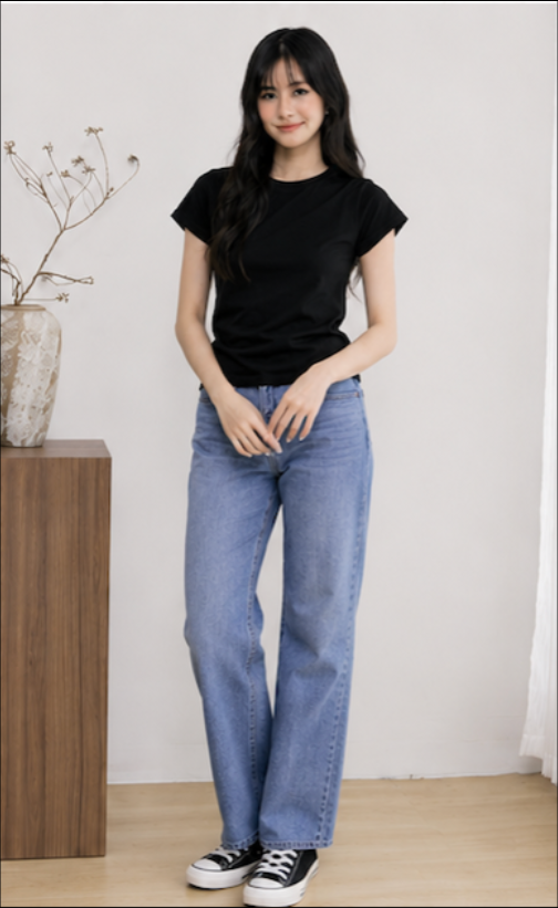 Casey Asymmetric Pleated Waist Top Black