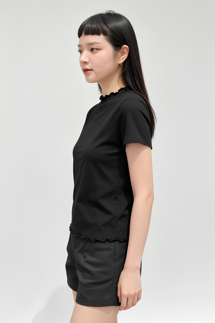 Kianna Lotus Neck Knit Top Black