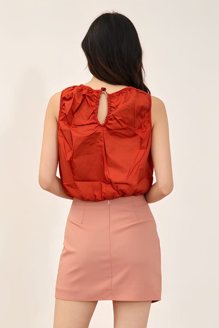 Kora Simple Bubble Top Scarlet