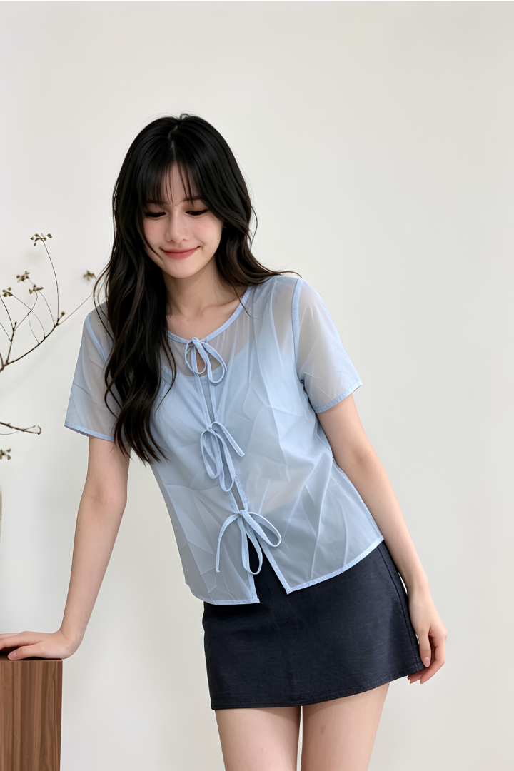 Hannah 2 Pieces Blouse Sky
