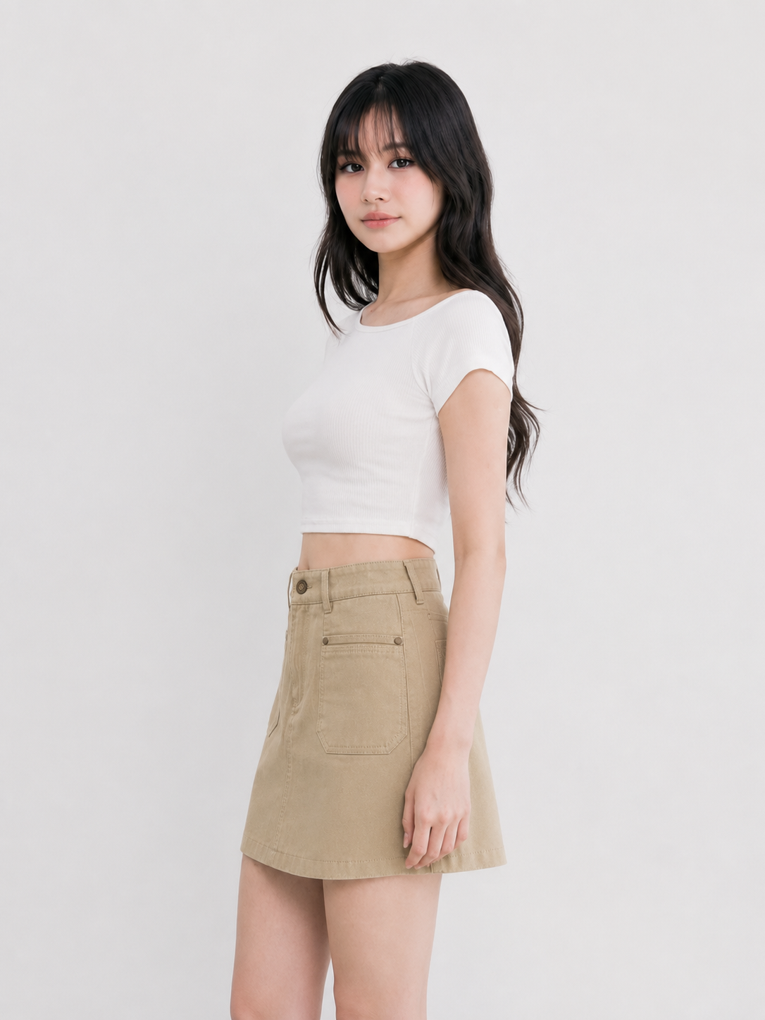 Kylie Front Pocket Skort Khaki