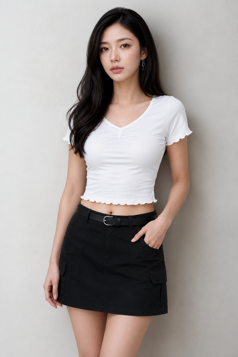 Hennie Padded Top Ivory