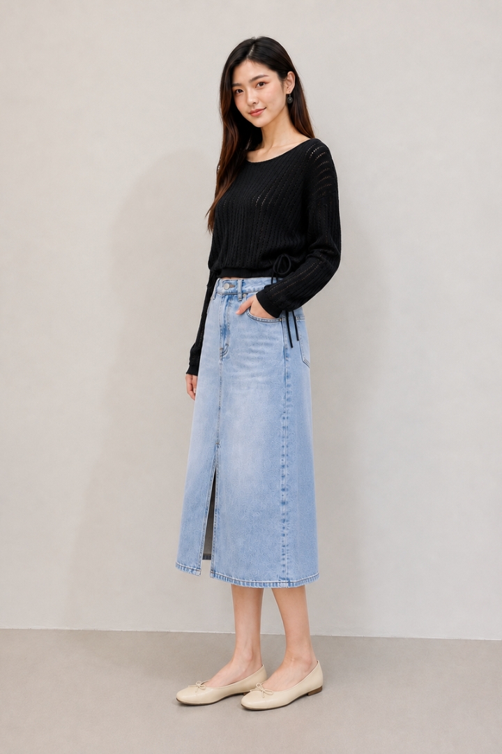 Emily Knit Long Sleeve Top Black