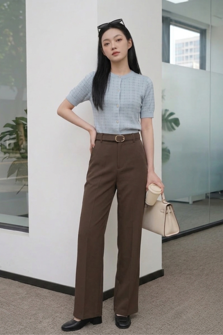 Lina Tailored Pants Chocolate Brown