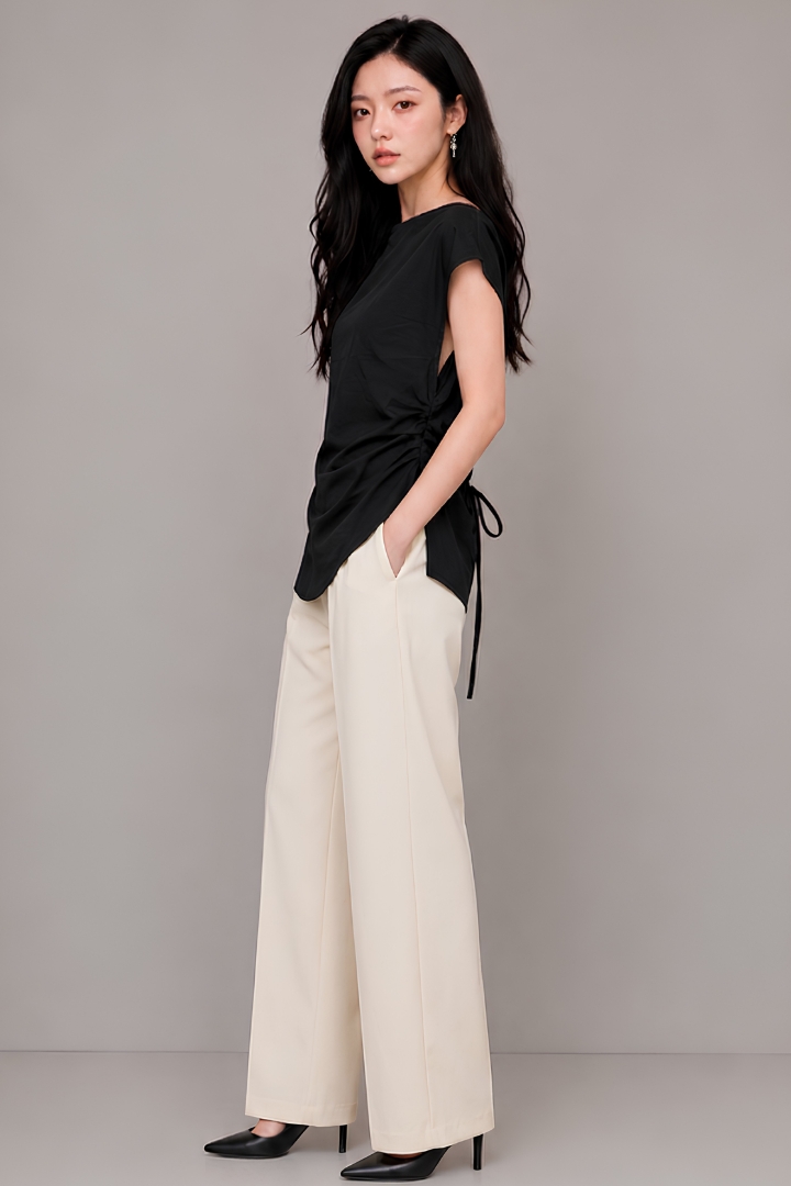 Reni Boat Neck Top Black