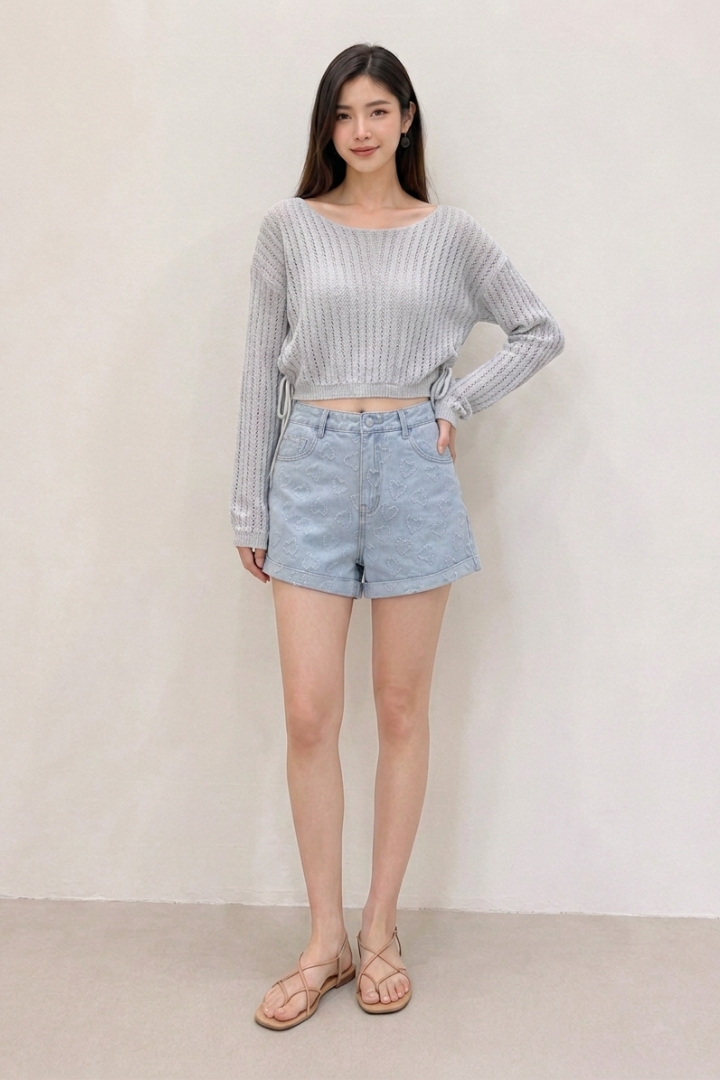 Emily Knit Long Sleeve Top Grey