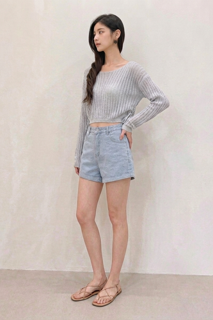 Emily Knit Long Sleeve Top Grey