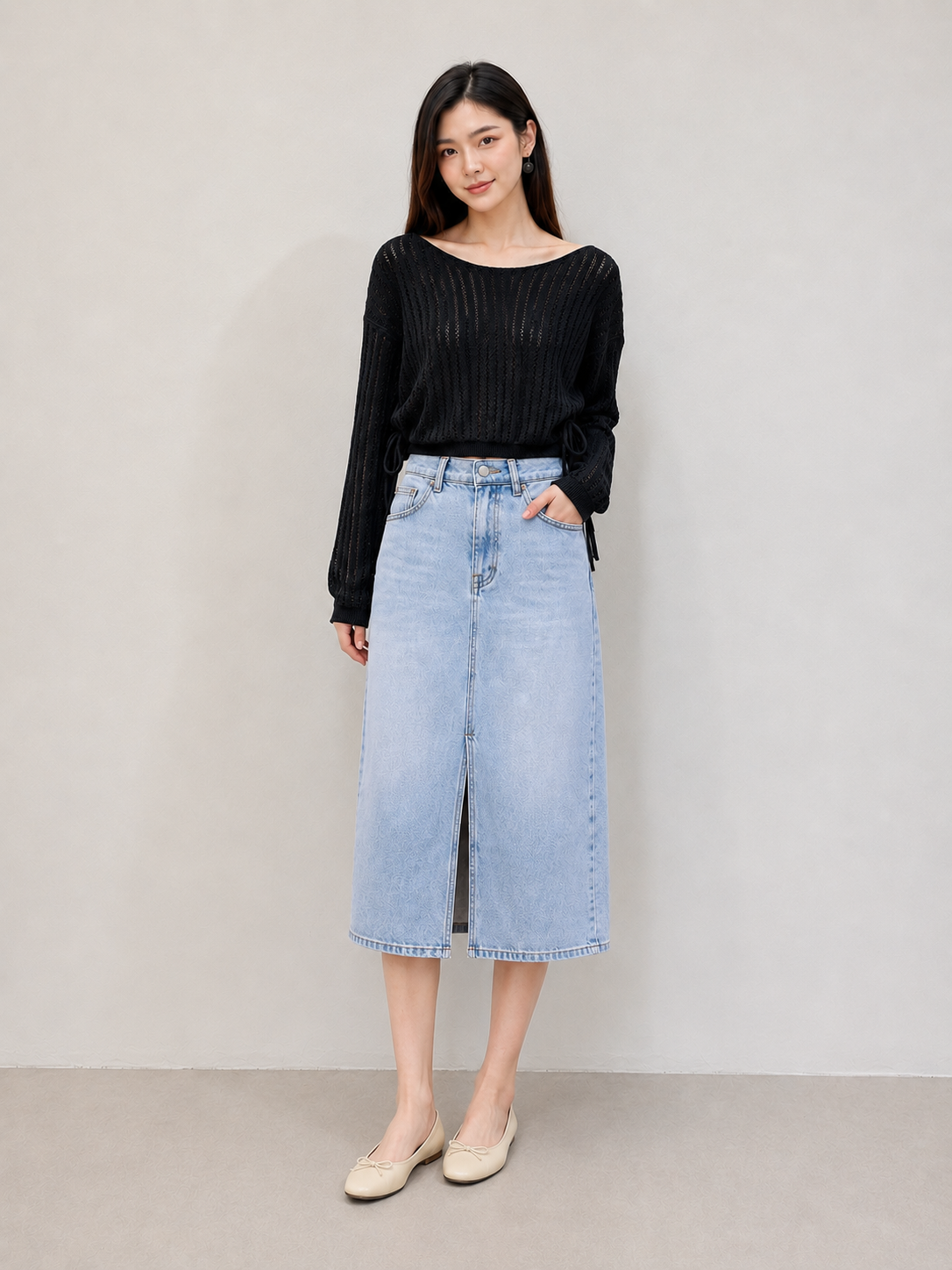 Emily Knit Long Sleeve Top Black
