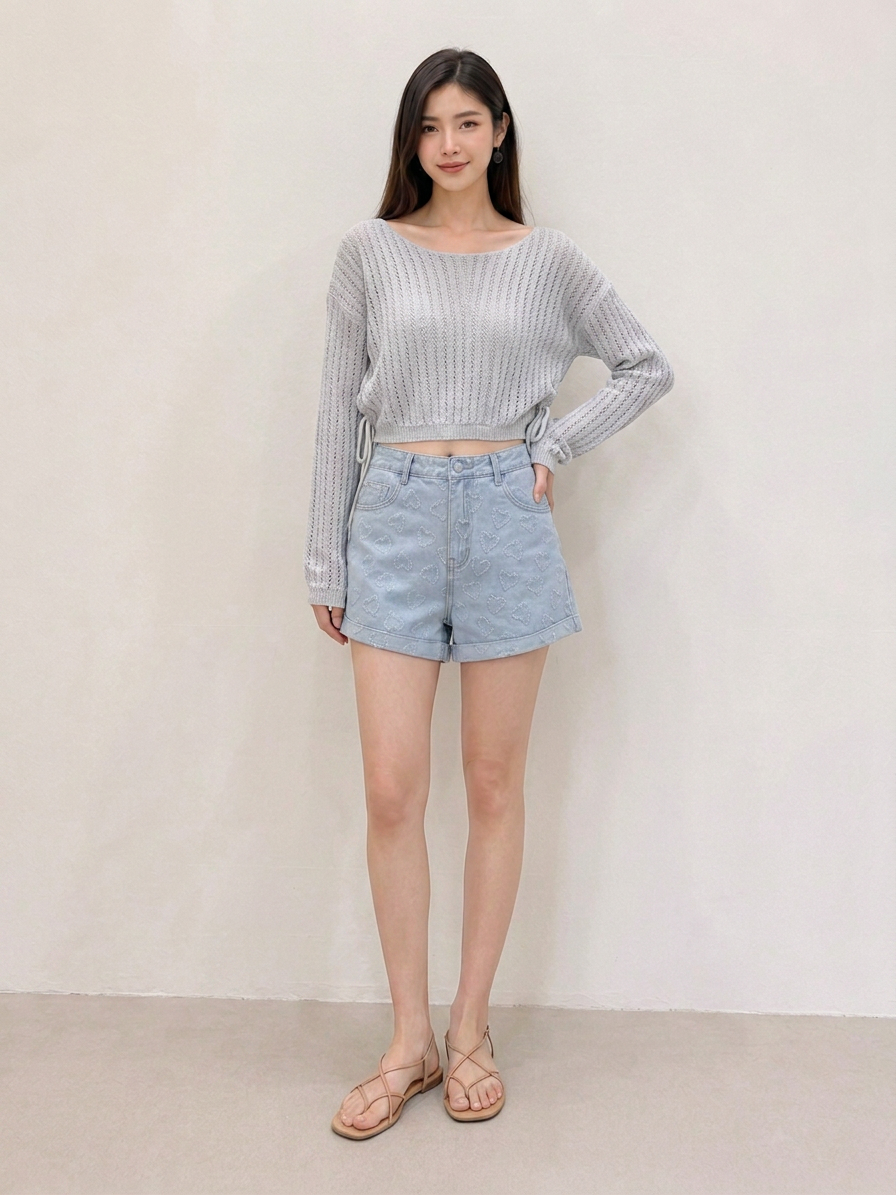 Emily Knit Long Sleeve Top Grey