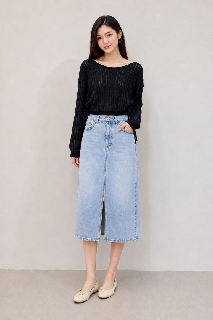 Emily Knit Long Sleeve Top Black