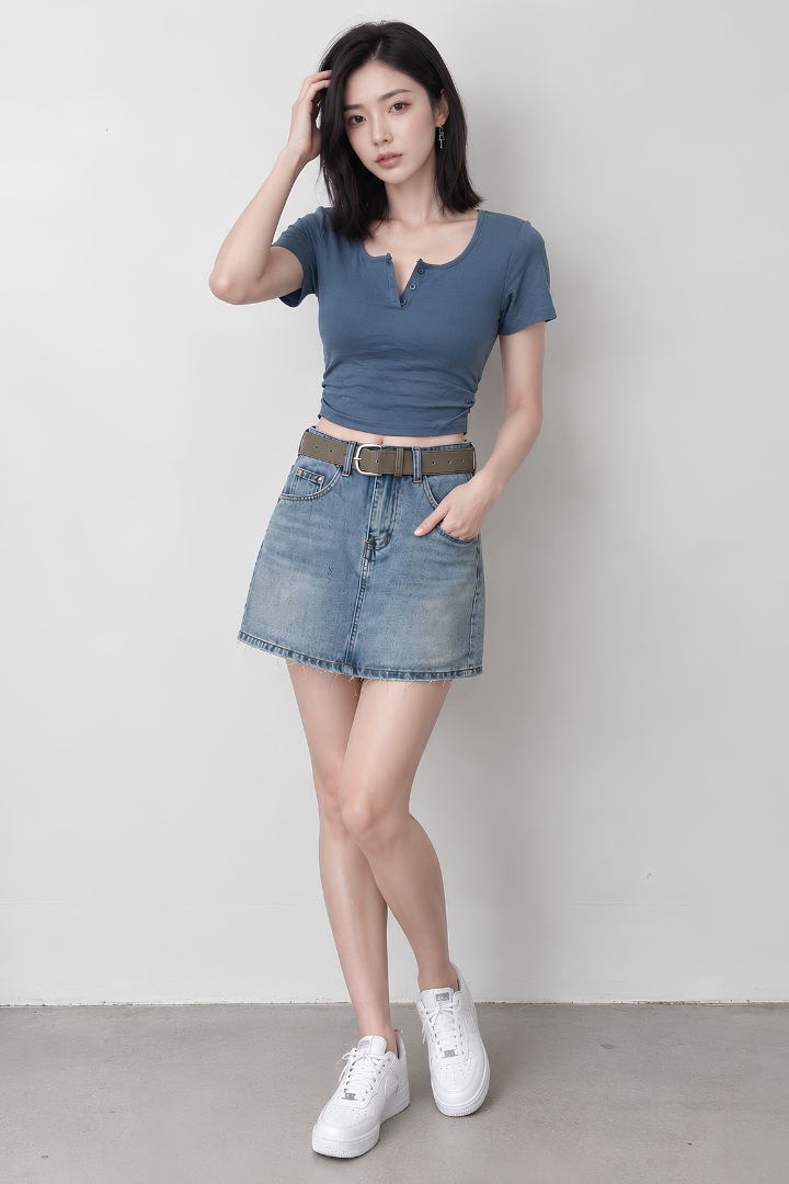 [BACKORDER] Lumi Buttons Padded Ruched Side Top Steel Blue