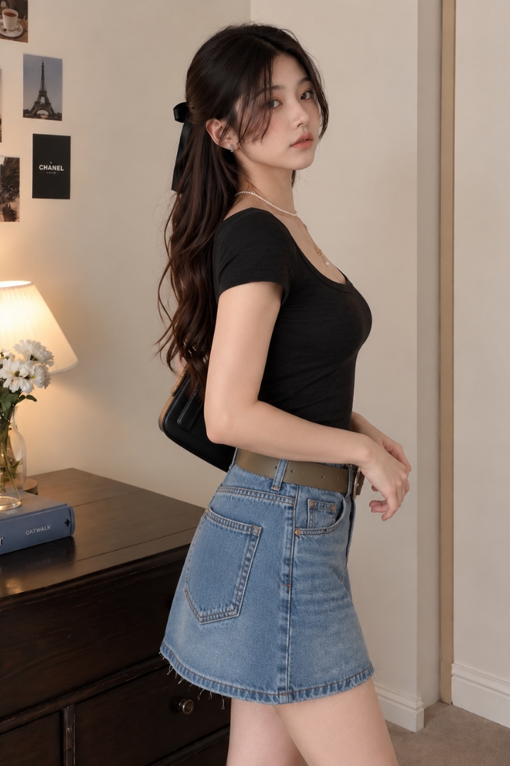 Danesha Short Sleeve Padded Top Black