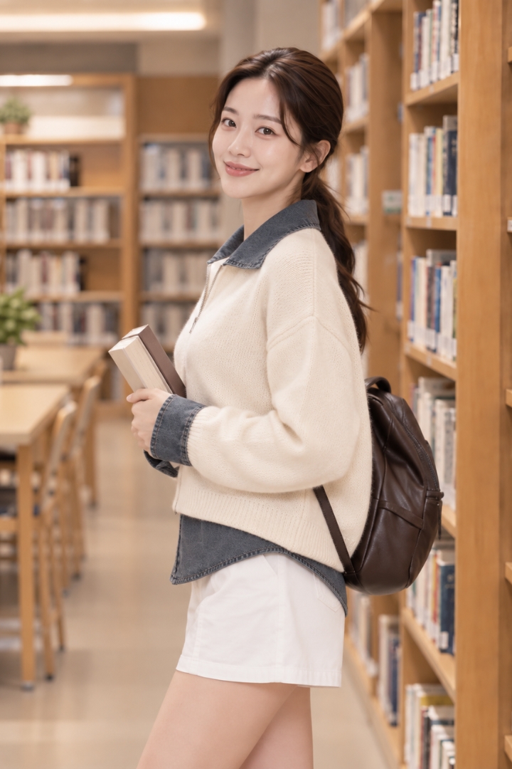 Elise Denim Layered Knit Zip Top Cream