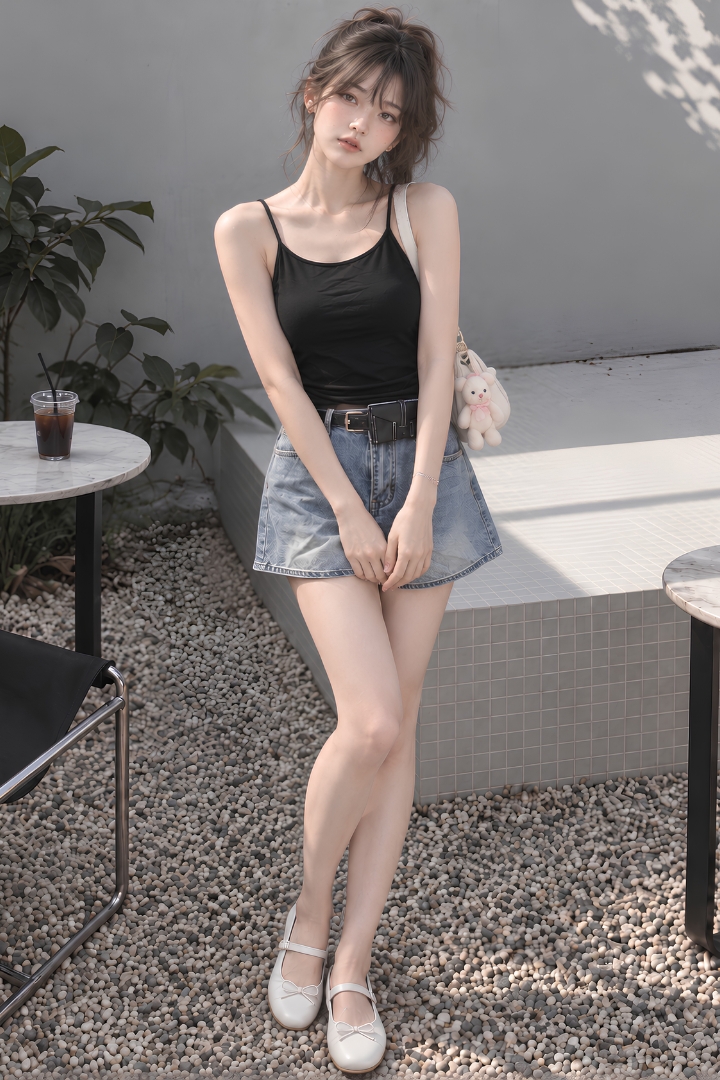 Cordelia Adjustable Strap Padded Tank Top Black