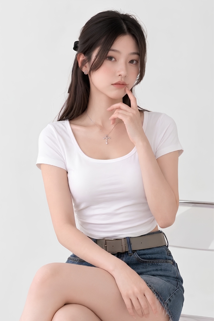 Veronica Side Ruched Padded Crop Top Ivory