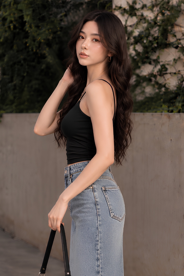 Jo Adjustable Strap Padded Top Black