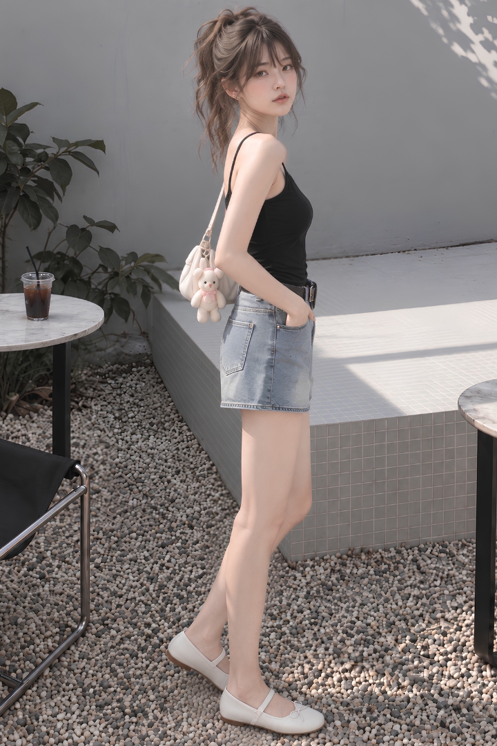 Cordelia Adjustable Strap Padded Tank Top Black