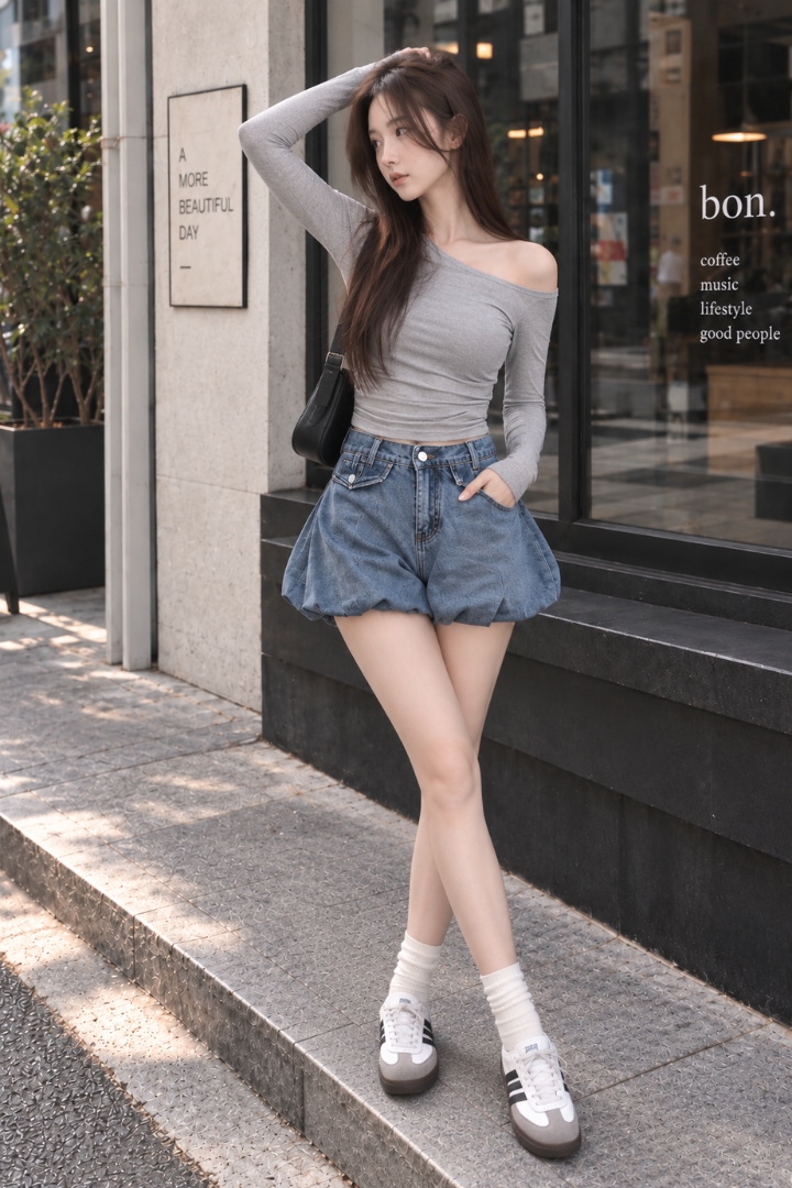 [BACKORDER] Patricia Asymmetric Off Shoulder Padded Top Grey