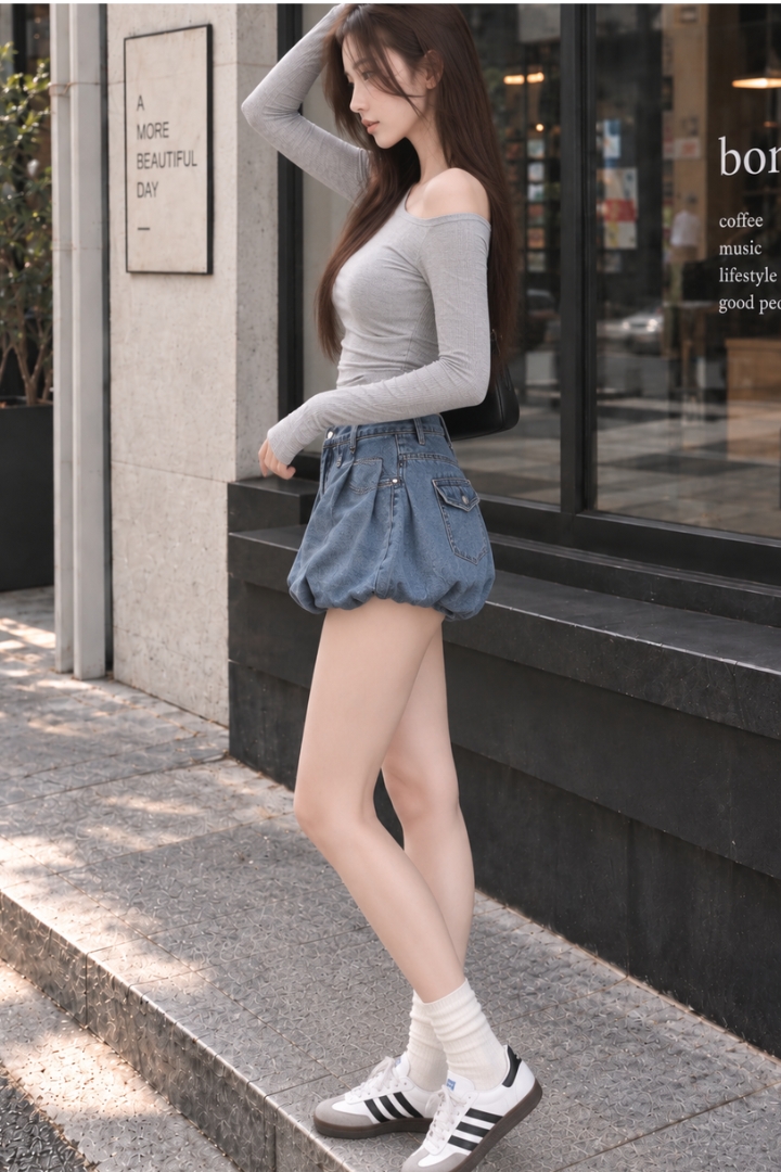 [BACKORDER] Patricia Asymmetric Off Shoulder Padded Top Grey