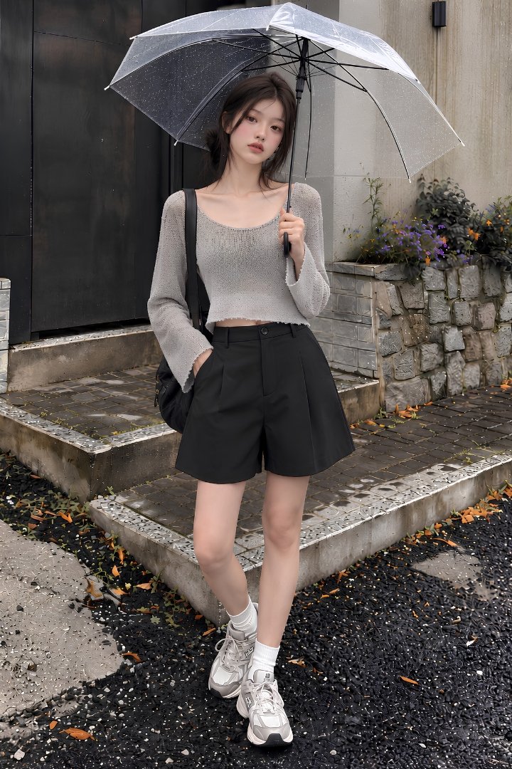 Armona High Waisted Shorts Black