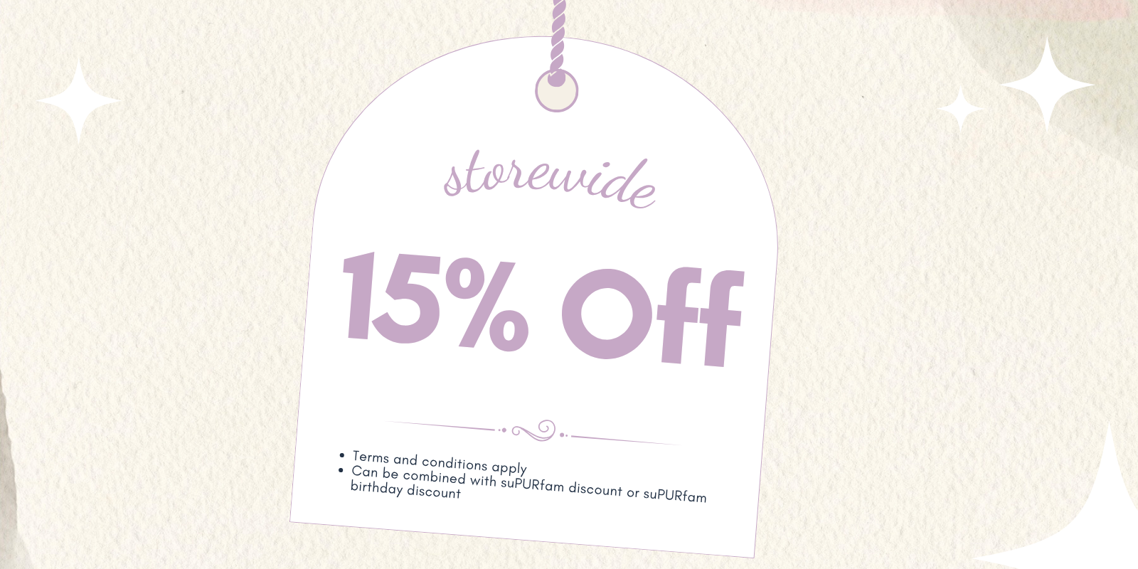 (9th Sep 0000 ~ 15th Sep 2359)  15% off storewide