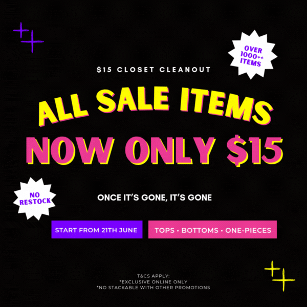 All sale items now only $15