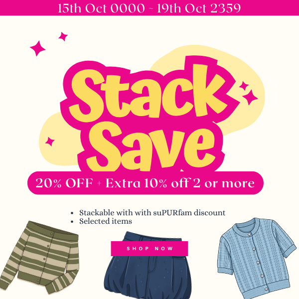 (15th Oct 2026~ 19th Oct 2026) ⭐ Stack & Save