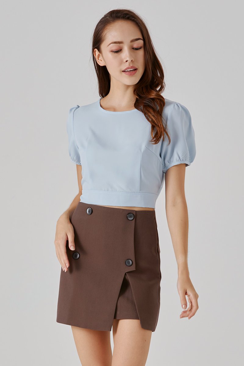 Nila Button Skirt Cocoa