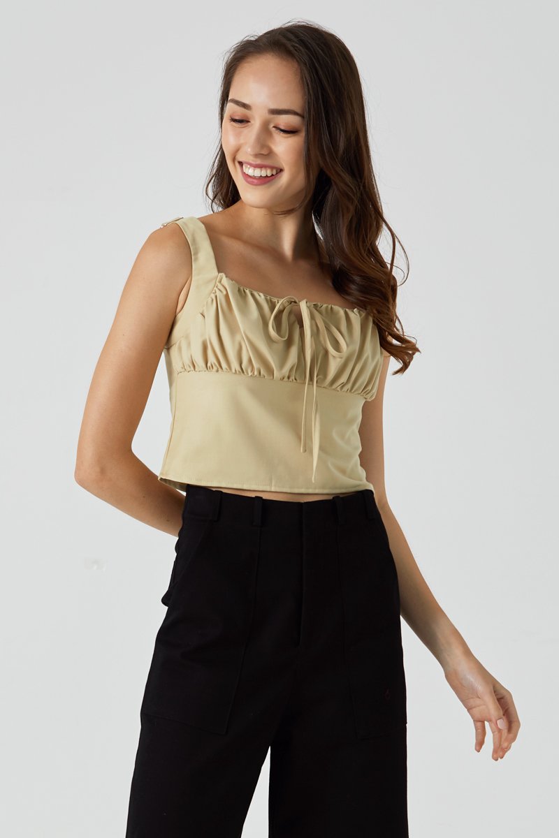 Raynie Ruched Cami Top Sand