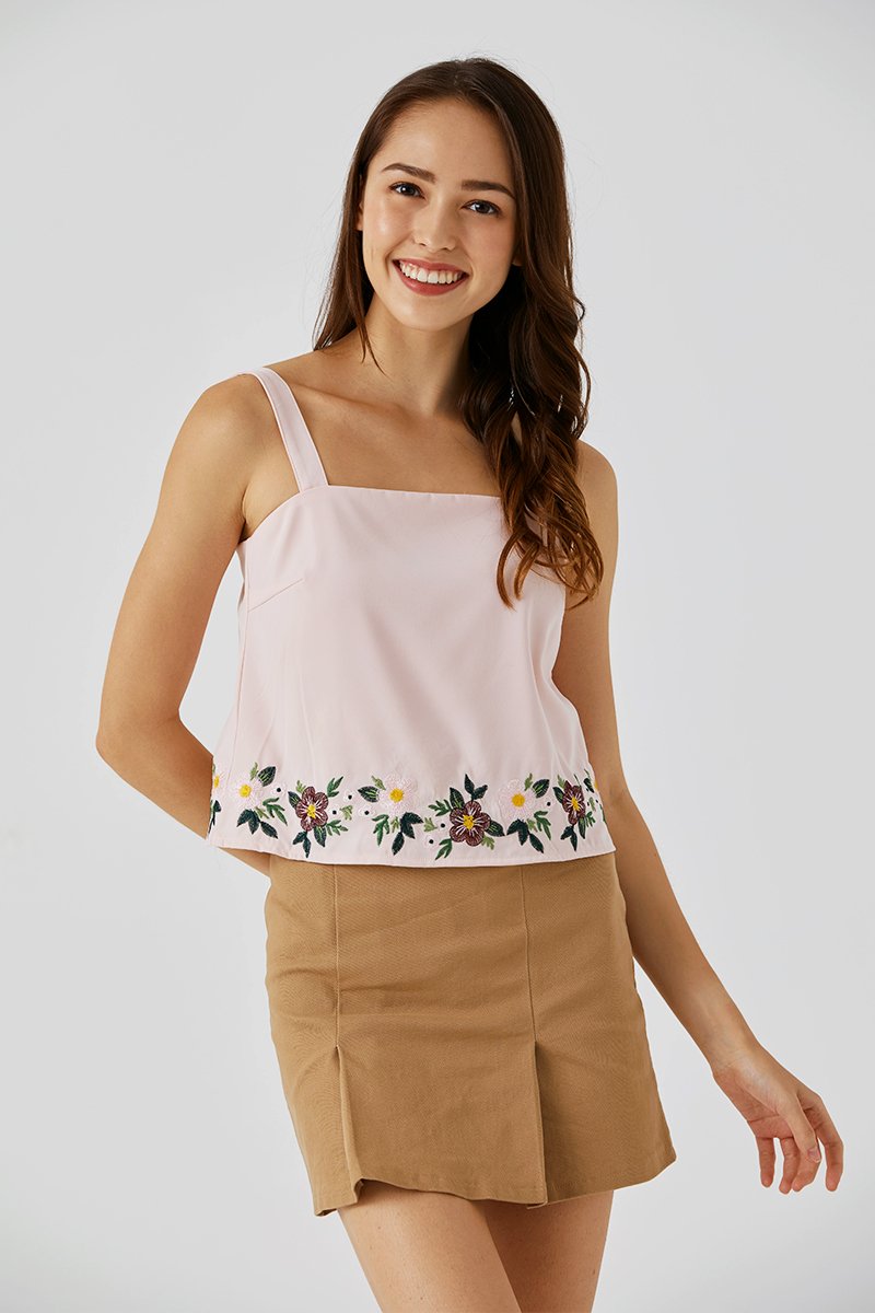 Vernice Embroidered Top Blush
