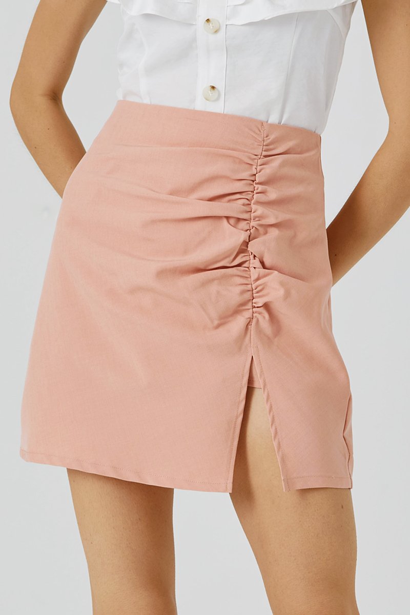 Madeline Ruched Skirt Blush