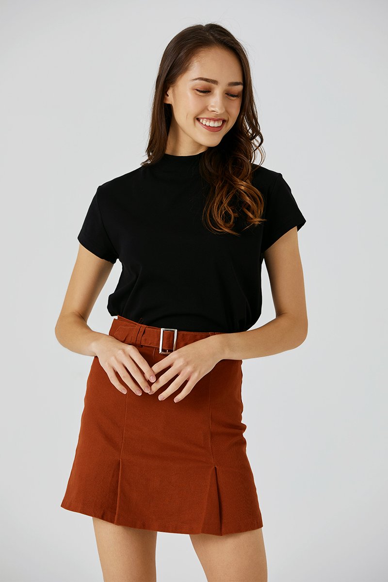 Zuri Belted Skirt Rust
