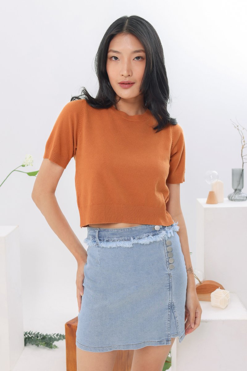 [RESTOCK 4] Zovy Soft Knitted Crop Top Khaki